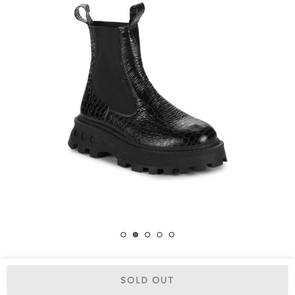 Simon Miller Scrambler Lug-Sole Croc Embossed Leather Chelsea Boot - Picture 1 of 4